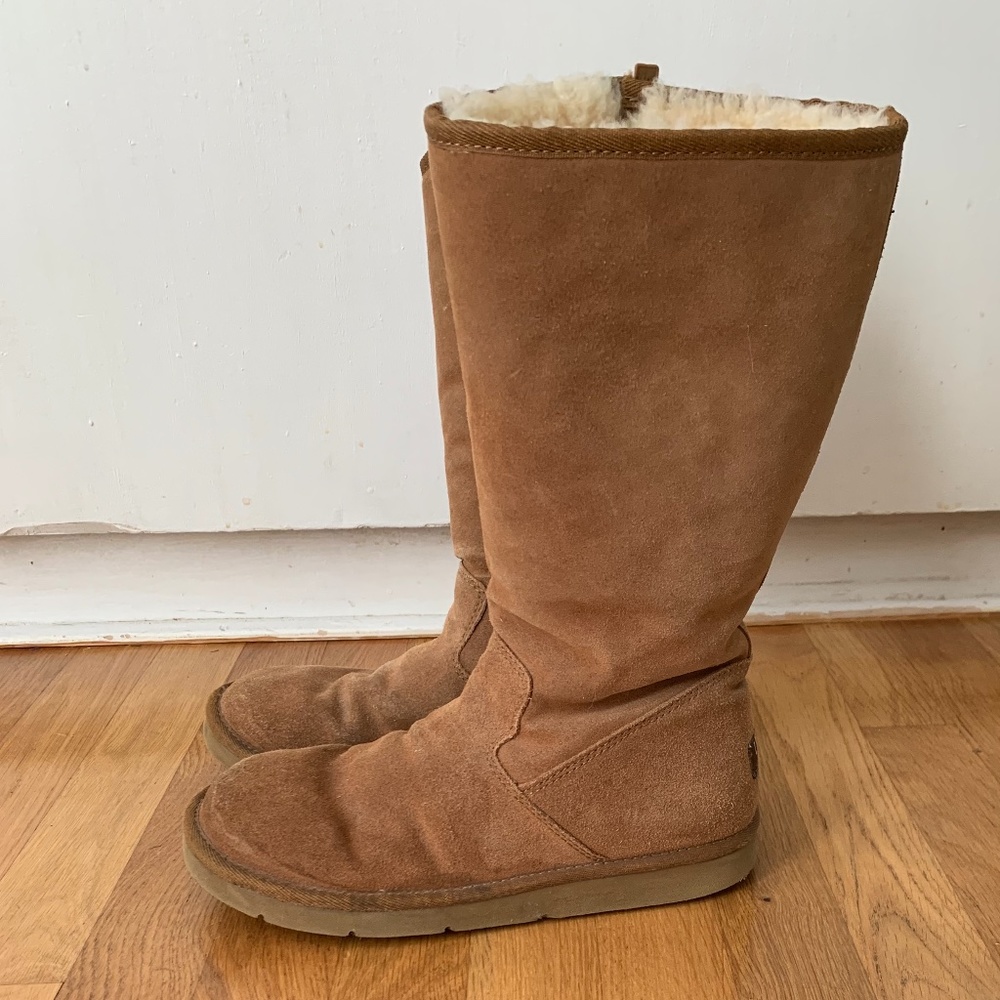 UGG Sunset Tall Boots Side Zip Chestnut - Picture 14 of 14